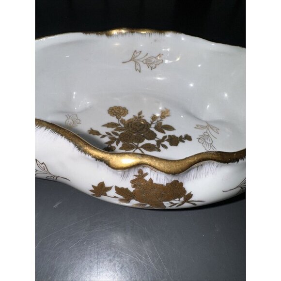 Eisenberg Polzellanfabrik Kalk G M.b.H. Porcelain Handled Candy Bowl 8099 Antiqu - Picture 7 of 16
